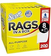 Scott Rags In A Box (75260), All-Purpose Towels, Large 9"x12" Paper Towel, Pop-Up Box (8 Boxes ...