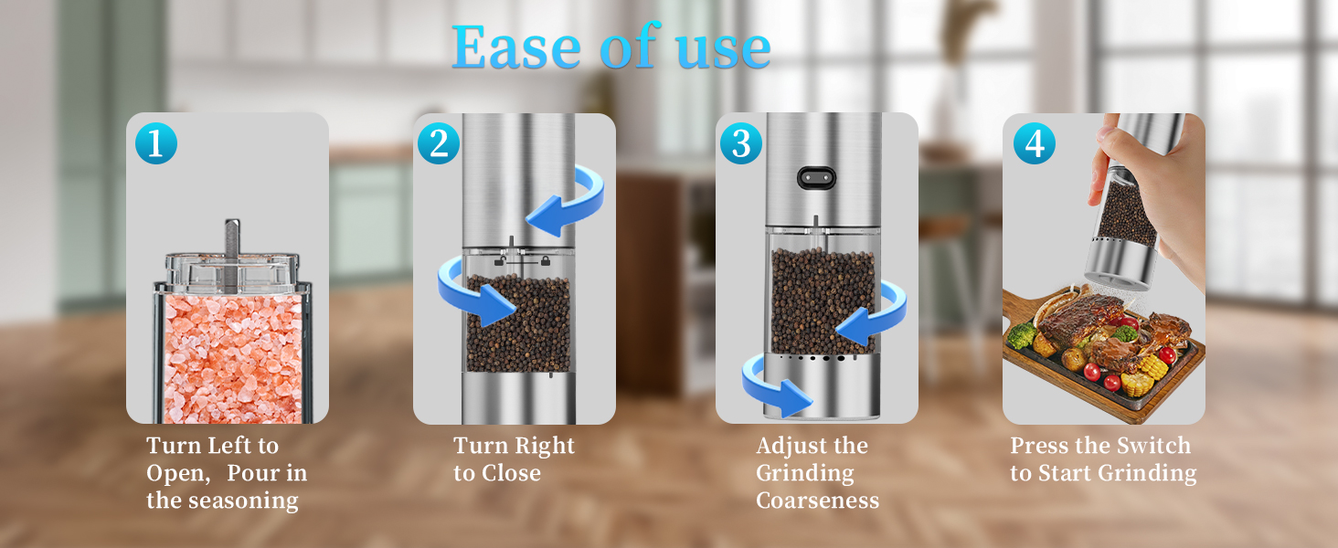 electric salt and pepper grinder set rechargeable salt and pepper grinder set electric