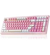LEOBOG x Aula Gaming Keyboard, Wireless Creamy Keyboard, Bluetooth Computer Keyboards Ergonomic P...