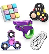 Fidget Slider Spinner Pad Clicker Keyboard, Hand Roller Sprocket Chain Spinner for Adults, Fidget...