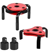 TOOLEAGUE 2Pcs Universal Oil Filter Wrench Set Adjustable 2-3/4 to 3-15/16 inch &amp; 3 to 5-1/8 inch...