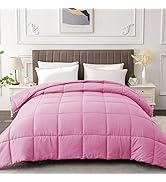 MATBEBY King Comforter Duvet Insert - All Season Pink Comforters King Size - Quilted Down Alterna...
