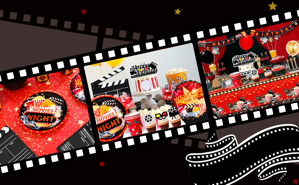 movie night birthday party decorations