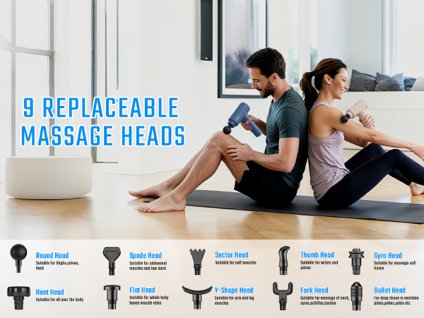 cotsoco Massage Gun with Heat for Pain Relief, Deep Tissue Percussion Massager with 20 Speeds