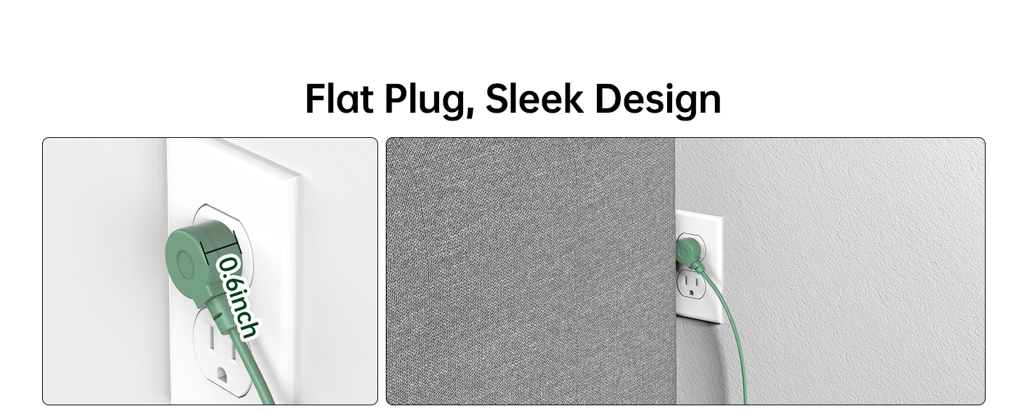 0.6inch Flat wall plug, sleek design for any where