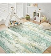 Rugflix 8x10 Area Rugs for Living Room, Washable Large Rug Stain-Resistant Low Pile, Modern Carpe...