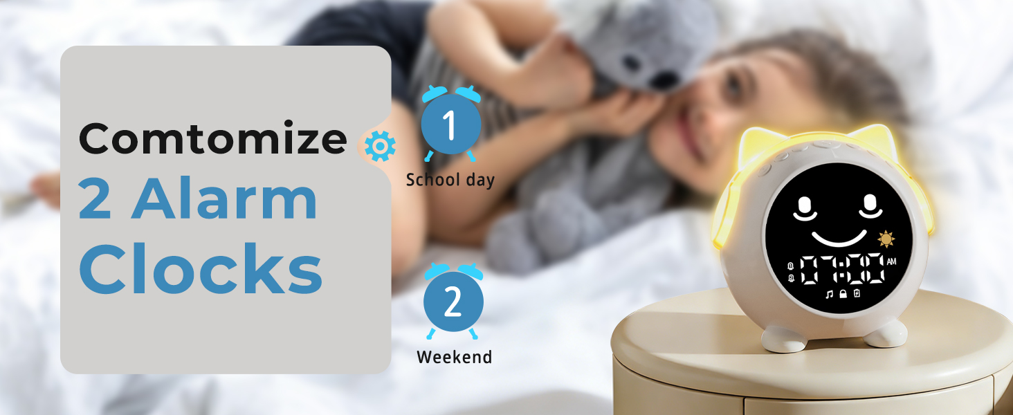 kids alarm clock hatch ok to wake bedroom room toddler children cute night light boy girl sleep