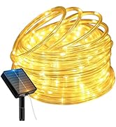 btfarm Solar Rope Lights Outdoor, 120LED 46FT Solar String Lights Outside Waterproof, 8 Lighting ...