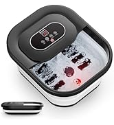 COMFIER Collapsible Foot Spa Bath Massager with Heat, Pedicure Foot Spa with Bubbles, Red Light, ...