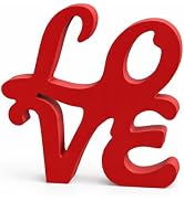 Love Signs Wooden Blocks Valentines Day Decorations V-Day Gift Freestanding Romantic Table Sign L...