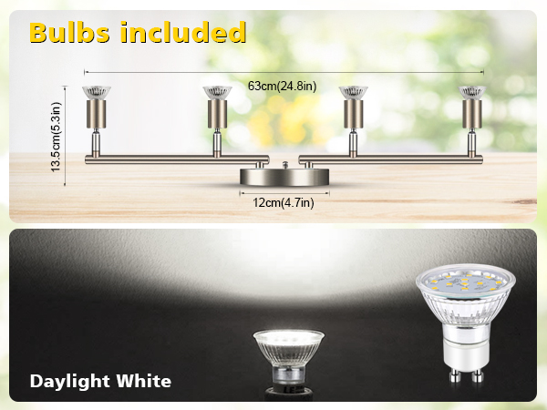 Track Light Included 4 x LED GU10 Bulb
