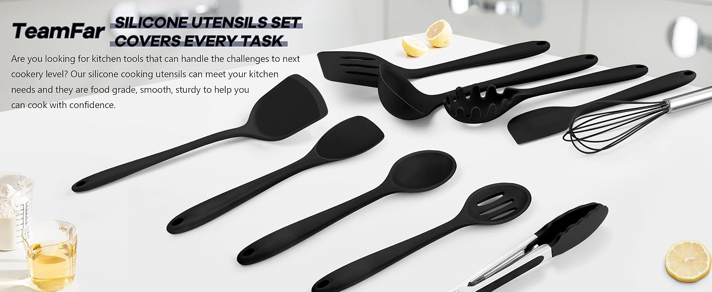10pieces silicone cooking utensils