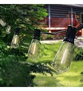 Outdoor LED Patio String Lights 20Ft with 22 Shatterproof Edison Bulbs, C9/E17 Screw Base, ST40 L...