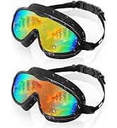 Aegend Swim Goggles for Adult Youth - 2 Pack Wide View Anti-Fog Anti-UV Swimming Goggles for Men ...