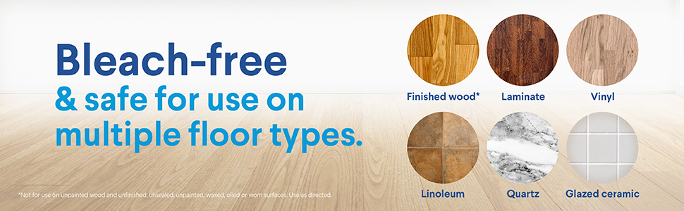 Bleach-free and safe for use on multiple floor types
