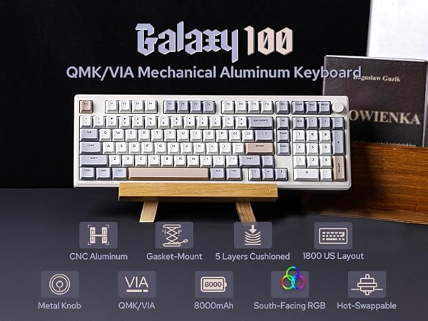 a galaxy keyboard with a white keyboard