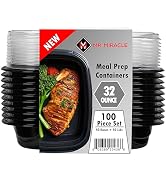 Mr Miracle Meal Prep Containers with Lids - 50 Pack, 32 Oz Take Out Containers With Lids - Leakpr...