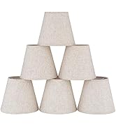 Ruiever 6pack Small Lampshades Clip On Bulb Fabric Lamp shade Bottom 5.9''x Top 3.54''xH 5.12'' f...