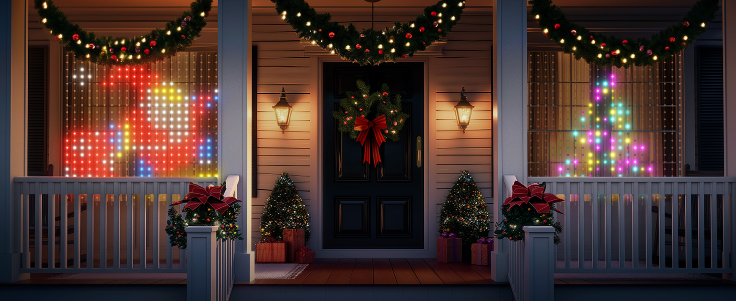 curtain lights decor for Christmas halloween