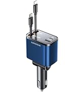 [2024 Upgraded] 4 in 1 Retractable Car Charger, SUPERONE Smaller Fast Car Phone Charger 69W with ...
