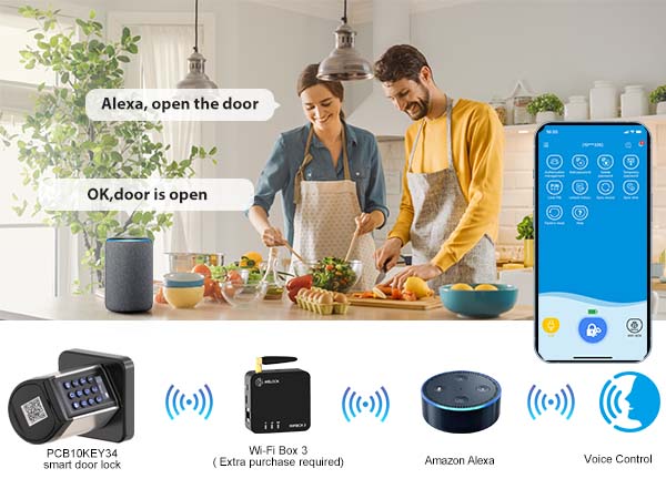 smart front door lock alexa voice unlock wifi control smart lock for keypad