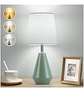 bdayanx Small Bedside Table Lamp for Bedroom - Reading Desk Lamp with 3 Color Temperatures,15.5" ...
