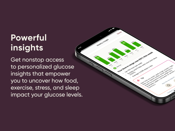 Powerful insights. Make informed choices that work for you. Phone laying on surface with insight