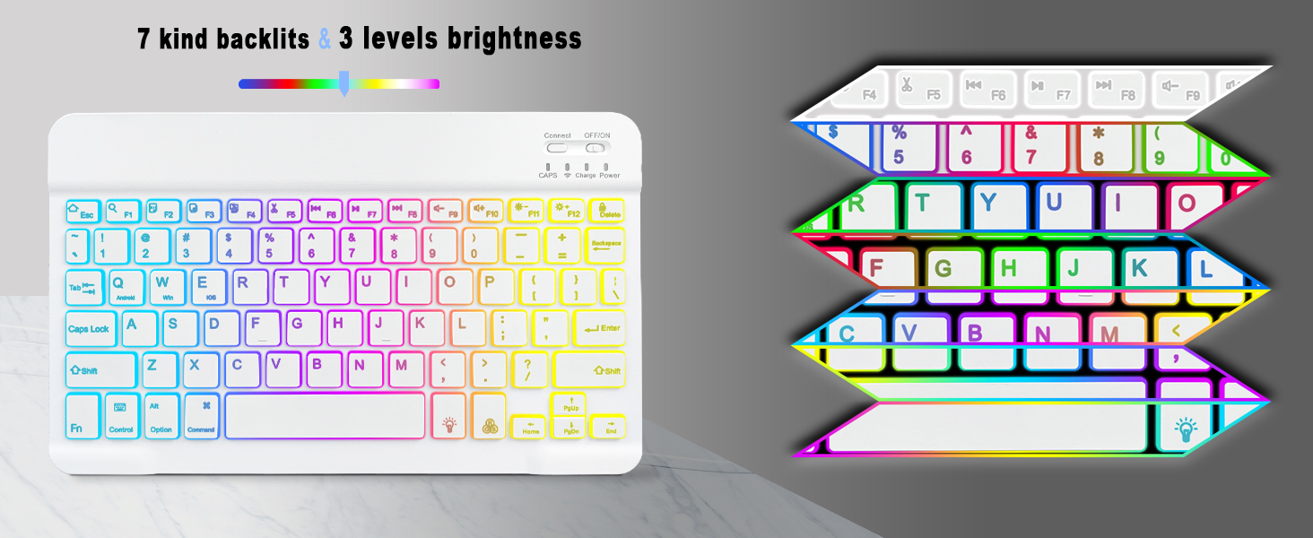 Universal Tablet Backlit Keyboard Case Pink - 17