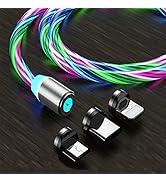 Opligevo 3 in 1 Magnetic Light Up Charging Cable 360 Rotating LED Phone Charger Multi Charging Ca...