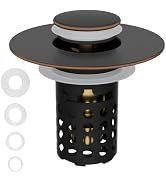 Hygie Rinse Upgraded 3 in 1 Bathroom Sink Stopper Universal Pop Up Sink Drain Strainer, with Remo...