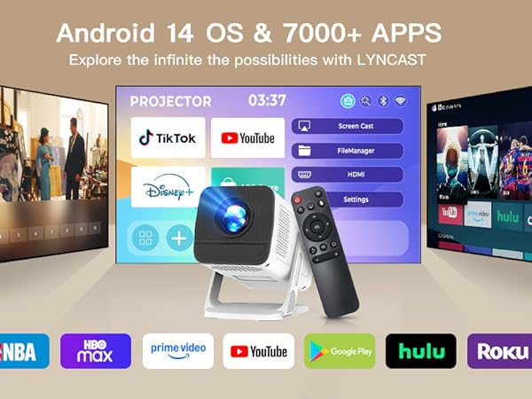 projector built in android 14