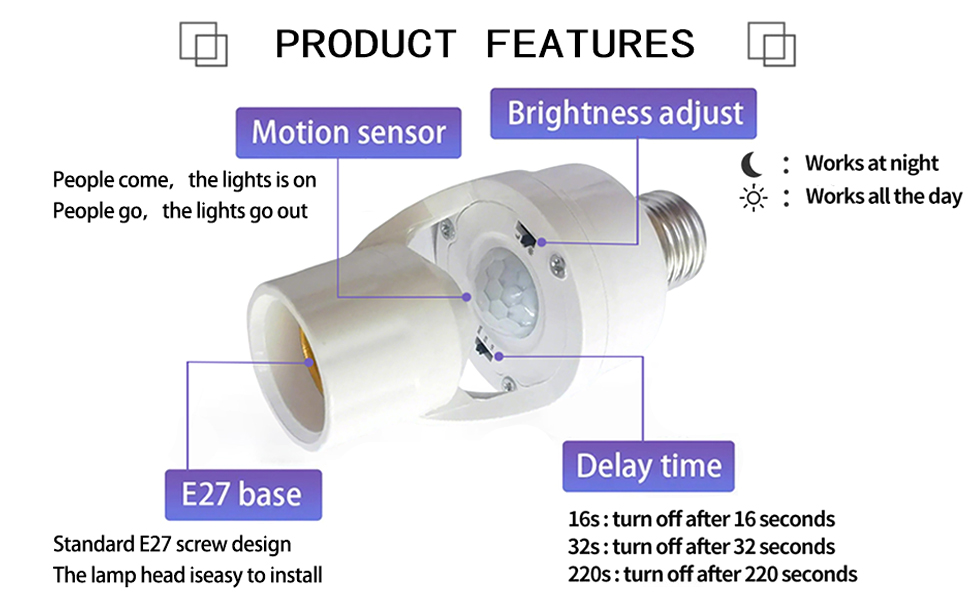 E27 human body induction lamp holder