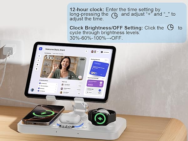 apple watch and phone charging station