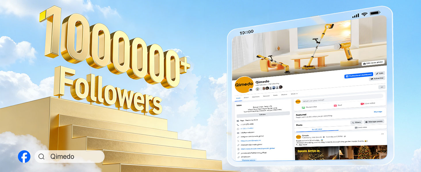 qimedo 5000mAh Battery Electric Spin Scrubber