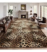 DweIke Leopard Rugs for Living Room, 4x6 Faux Cheetah Print Rug for Bedroom Decor, Washable Non-S...