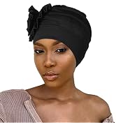 Bohend Women Turban Flower Headband Elastic Cap Pre-Tied Scarf Bonnet Beanie Headwrap Hats