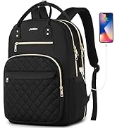 YAMTION Black Backpack for Women and Teen Girls,School Backpack TSA Laptop Bookbag with USB for C...