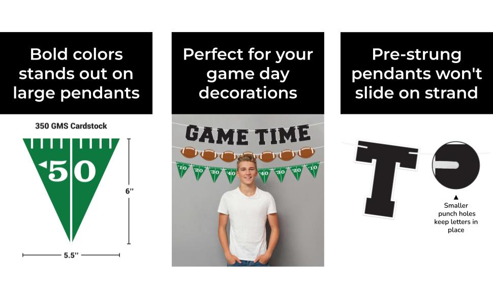 game time football party banner