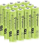 12-Pack Rechargeable AAA Batteries Pre-Charged, NiMH 1.2V 600mAh Triple A Solar Batteries for Sol...