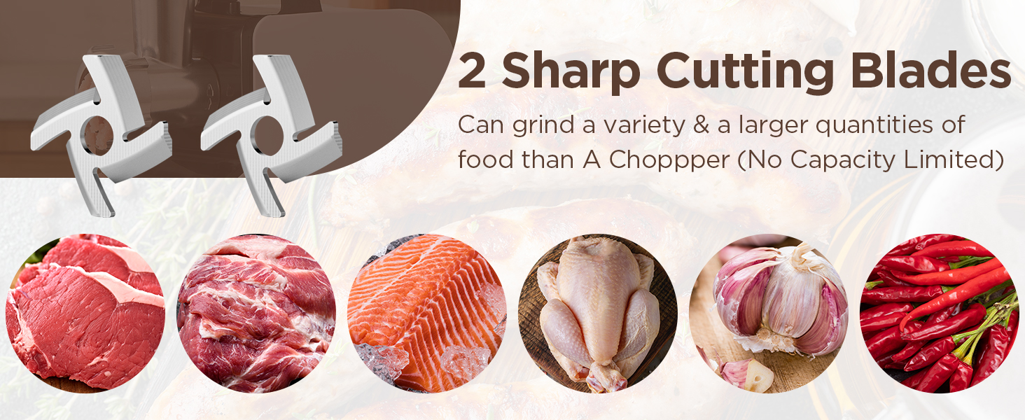 ALTRA LIFE electric meat grinder with 2 Sharp Cutting Blades