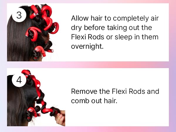 red by kiss flexi rods bouncy heatless curl wave overnight no heat flexible hair curler foam no slip