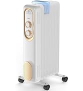 Sweetcrispy Oil Filled Radiator Heater for Indoor Use, 1500W with Adjustable Thermostat, 22.8 * 1...