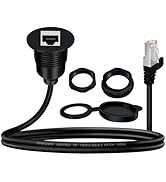 YINGAYOU Ethernet Threaded Fixed Extension Cable 1000Mbps RJ45 Male to Female Network Extension C...