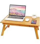 Laptop Lap Desk, COIWAI Bamboo Table for Bed Tray with Foldable, Portable Mini Picnic Furniture f...