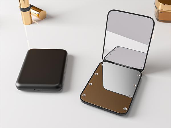 black compact mirror