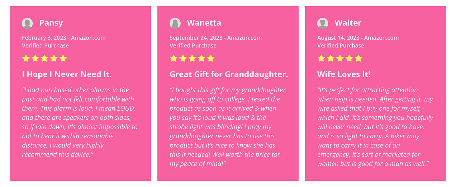 Vantamo Personal Alarm Women Loud Rechargeable Strobe Light Safety Safe Self Defense Keychain Device