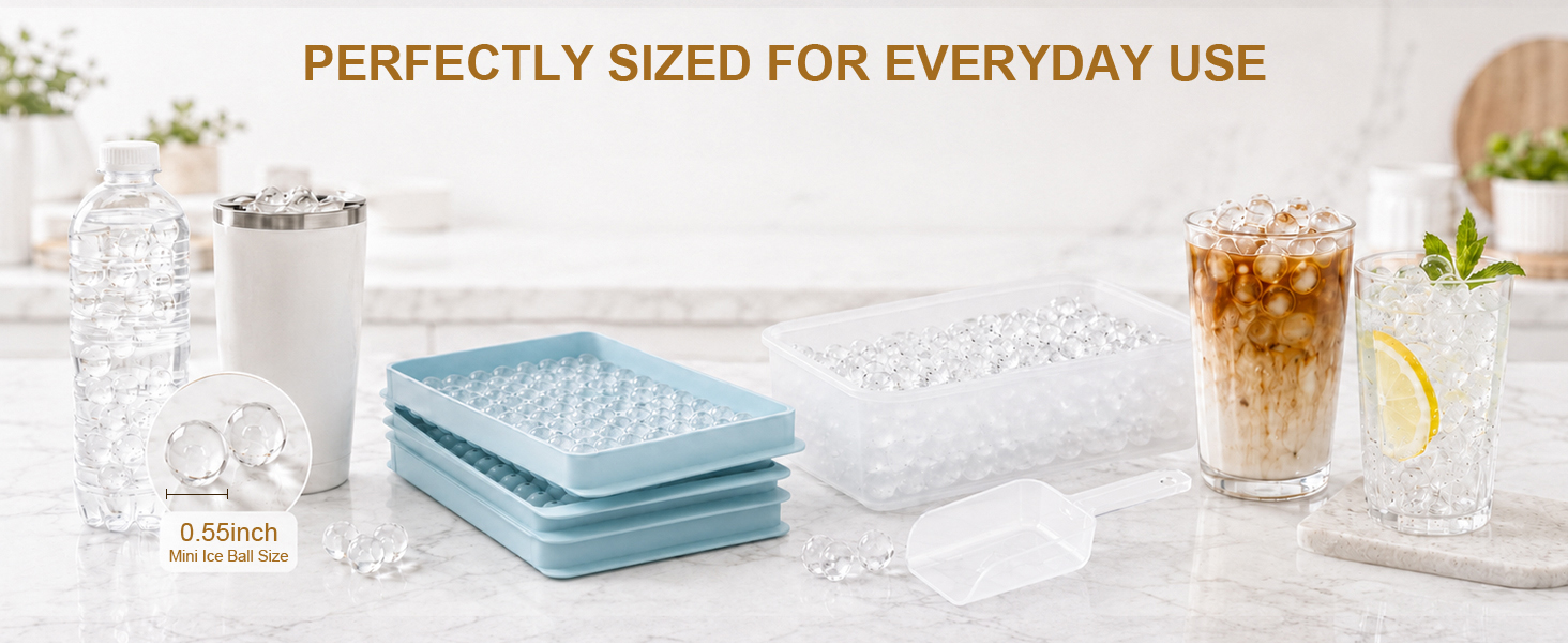 Mini Ice Cube Trays for Freezer with Lid