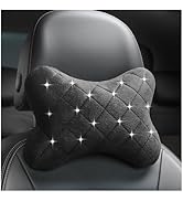 VKQTS Car Headrest Pillow with Rhinestone Design,Soft &amp; Skin-Friendly Car Neck Pillow for Comfort...