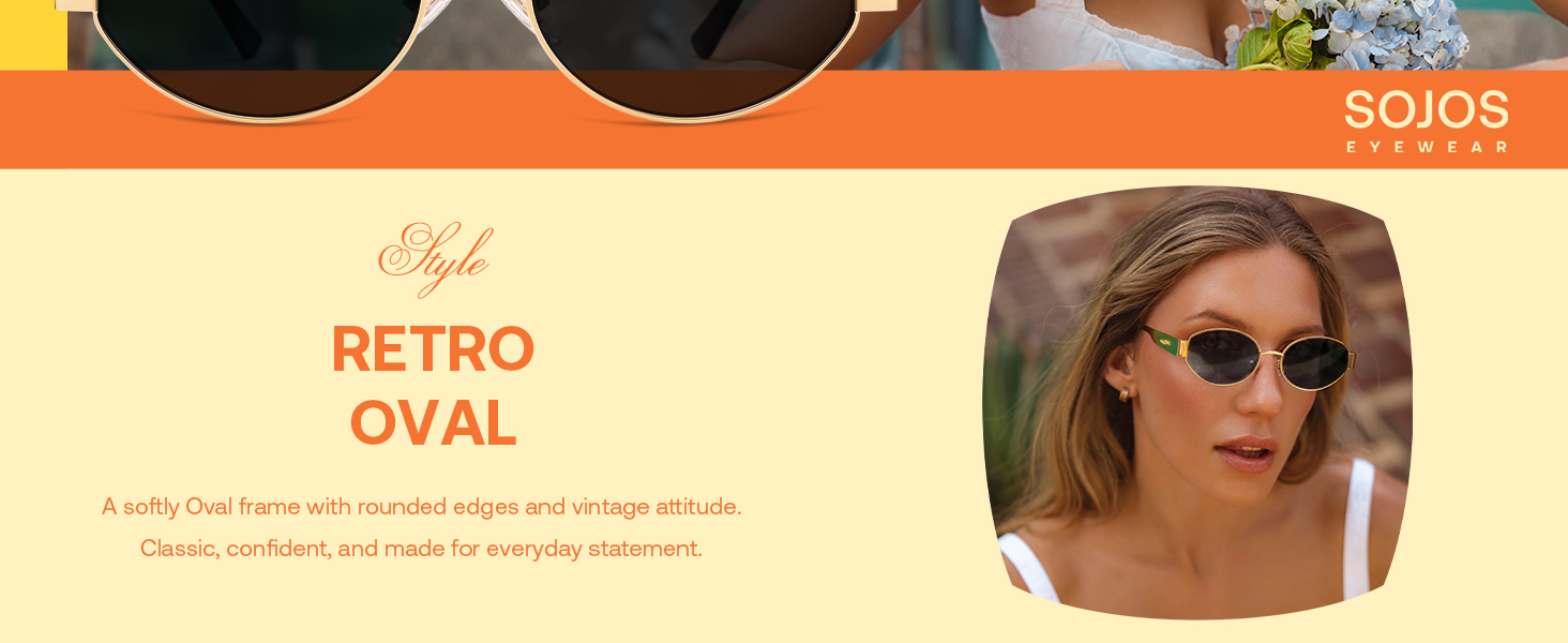 retro oval sunglasses for women