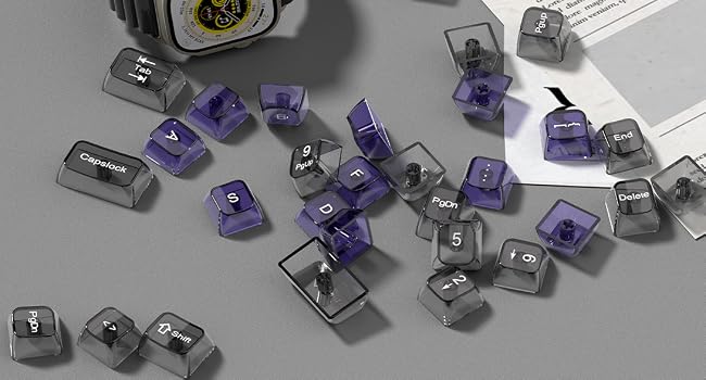 Clear keycaps,Transparent Keyboard keycaps,Jelly Key caps Set,Shine Through keycap,MDA Profile